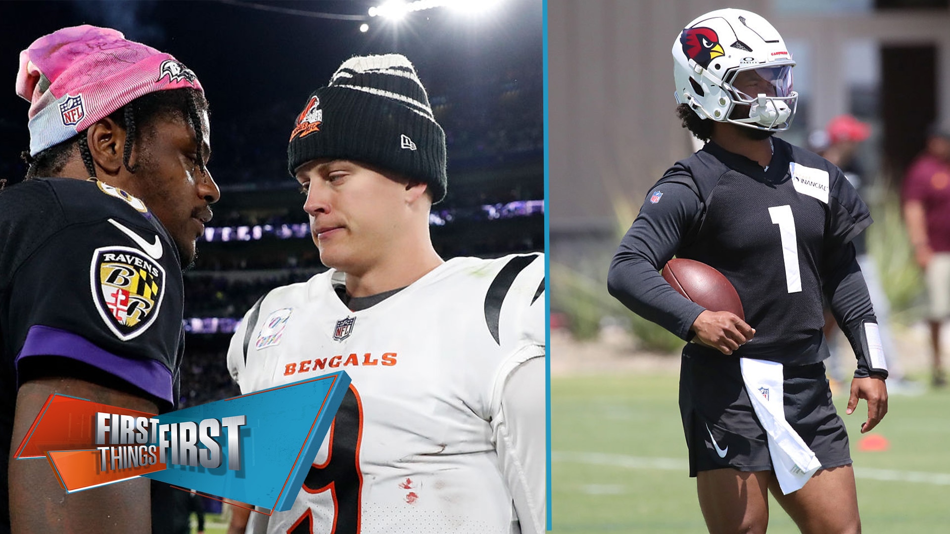 Joe Burrow slips underneath Lamar, Kyler Murray at bottom of Mahomes Mountain | First Things First